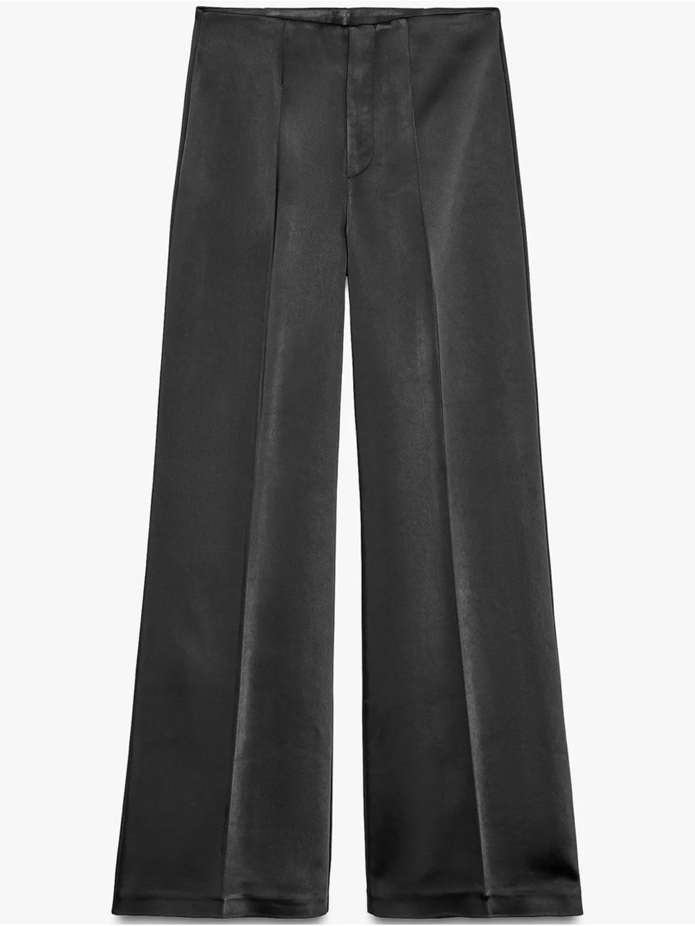 Zara- Black Satin Wide-Leg Dress Pants